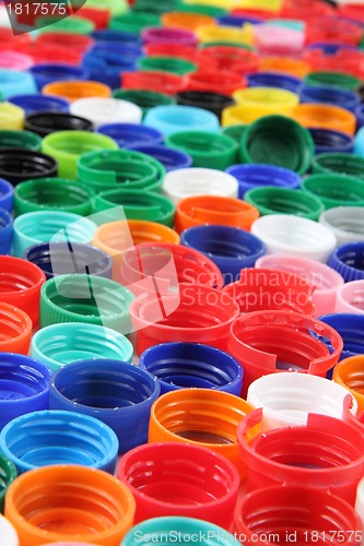 Image of color caps as plastic background