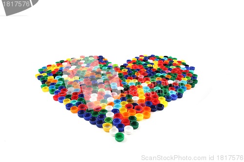 Image of heart from color caps 