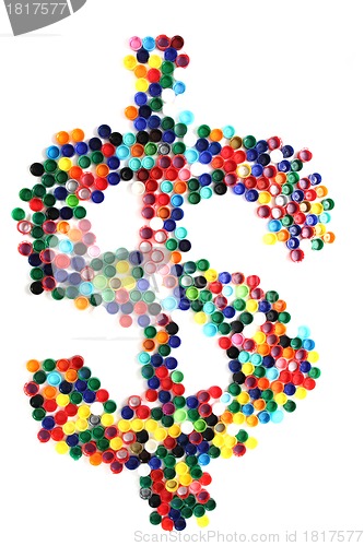 Image of dollar symbol from color caps 