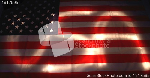 Image of USA flag in the dark