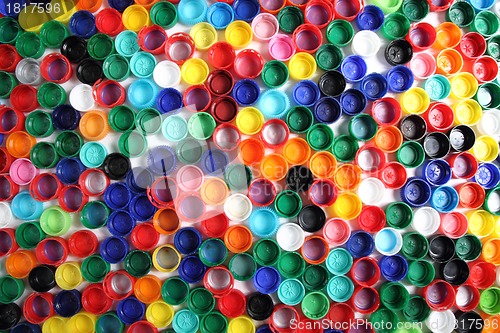 Image of color caps as plastic background