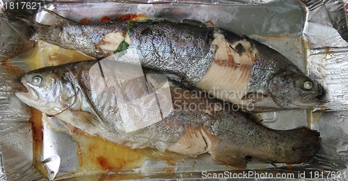 Image of baked trout fish 