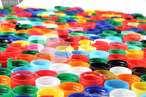 Image of color caps as plastic background