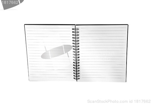Image of blank background. paper spiral notebook isolated on whit