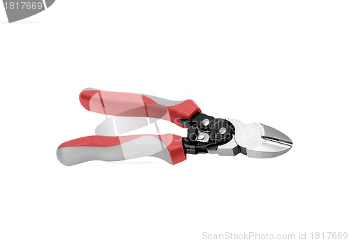 Image of Studio photography of a pliers. isolated on white background.