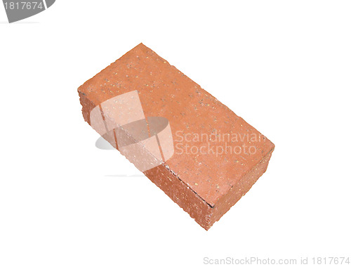 Image of Old red brick isolated on white background