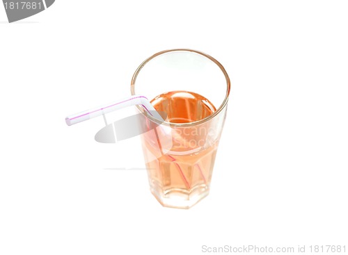 Image of Apple juice in glass isolated on white background