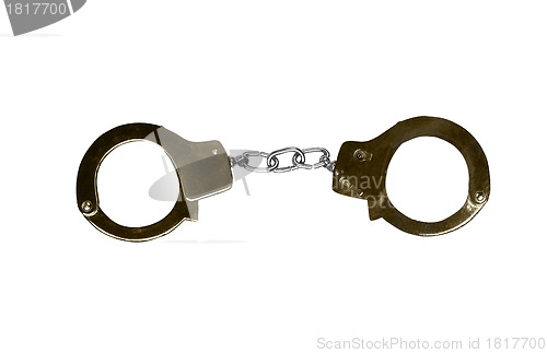 Image of Metal handcuffs isolated on the white background.