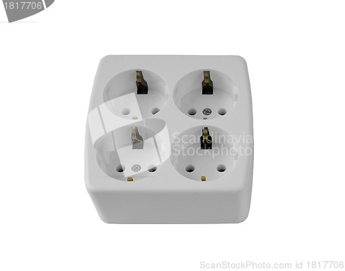 Image of The electric adapter isolated on a white background