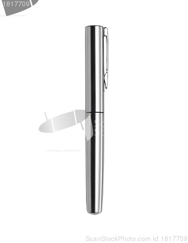 Image of isolated metal ball pen on white background