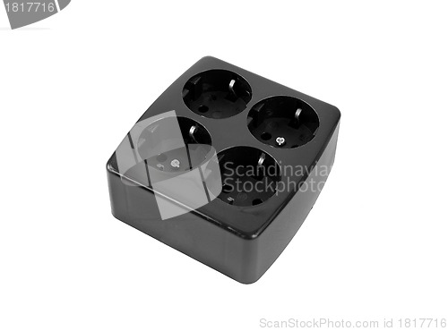 Image of Black ólectric adapter isolated on a white background