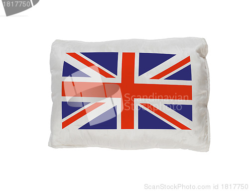 Image of UK flag pillow isolated