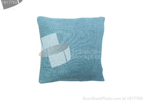 Image of Blue pillow isolated on white