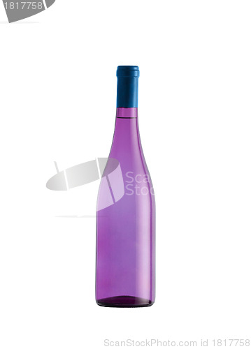 Image of Purple glass bottle isolated on white background