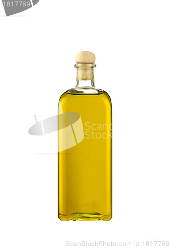 Image of Olive oil bottle isolated on white background