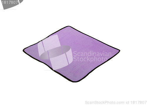 Image of purple napkin isolated on white background