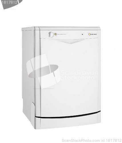 Image of Modern freestanding dishwasher isolated on white