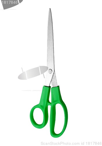 Image of Green scissors isolated on white background