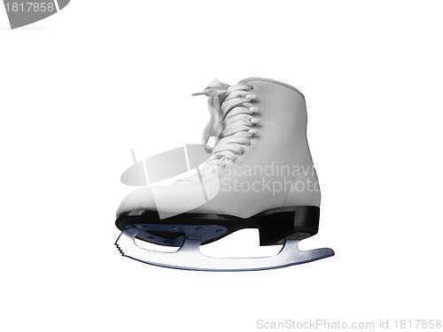 Image of White skates for figure skating on ice