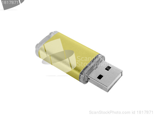 Image of USB flash drive. On a white background.