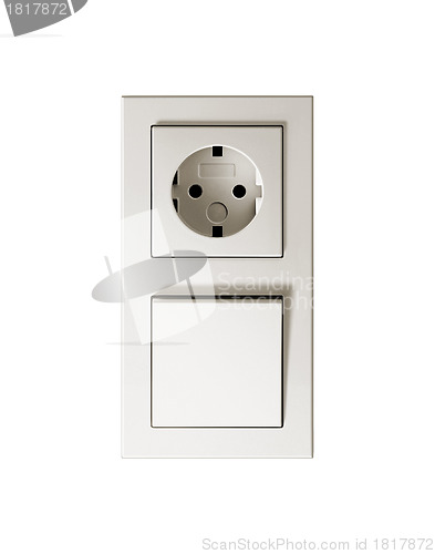 Image of Socket & switch. On a white background.