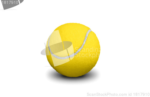 Image of Yellow tennis ball isolated on white