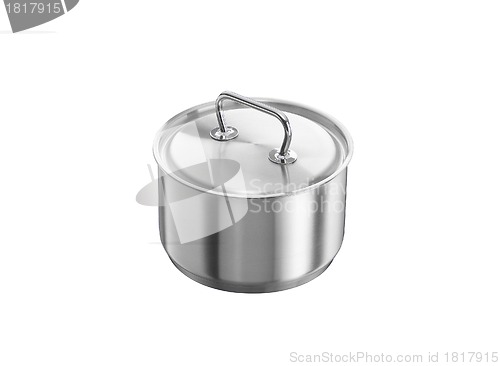 Image of Stainless steel pot Isolated on white background