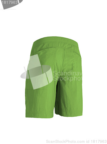 Image of green shorts isolated on white background