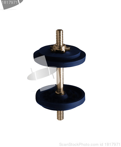 Image of sports metal dumbbell on a white background