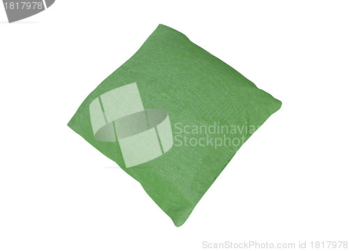 Image of Green pillow isolated on white