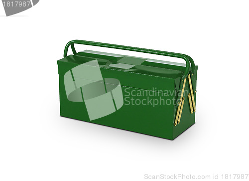 Image of Green toolbox isolated on white
