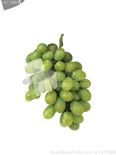 Image of Bunch of ripe grapes on a white background