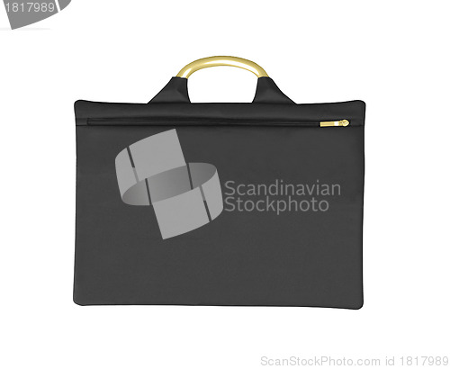 Image of Black thin bag isolated on white