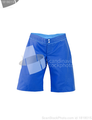 Image of Blue shorts. On a white background.