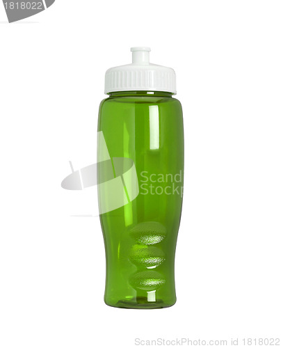 Image of Green sports bottle isolated on white