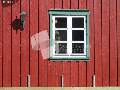 Image of Window on red wall