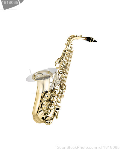 Image of saxophone isolated under the white background