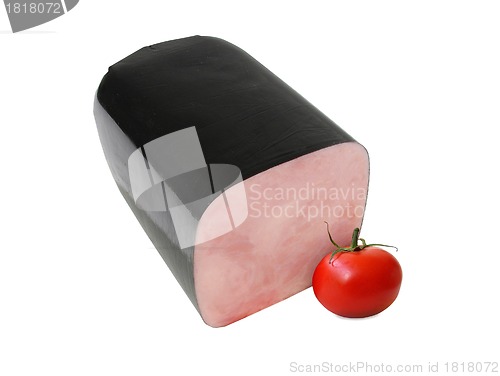 Image of Chiken toast kielbasa on white background