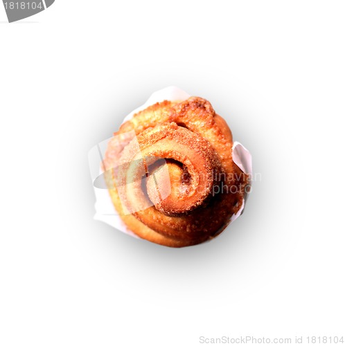 Image of Chocolate Muffin from Top View Isolated on a White Background