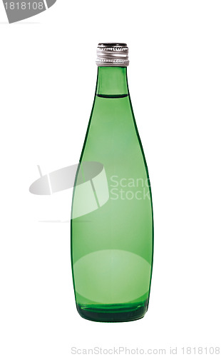 Image of Green bottle. On a white background.