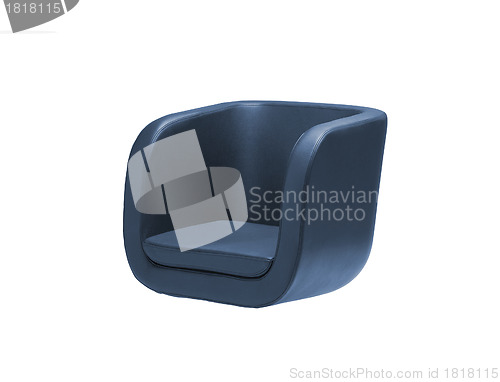 Image of Dark blue armchair isolated on white