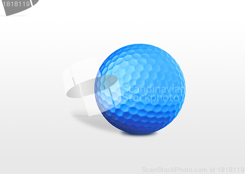 Image of a blue golf ball isolated on white background