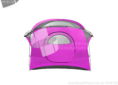 Image of Purpule tent on white background