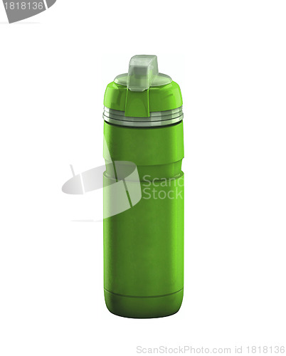 Image of Green sports bottle isolated on white