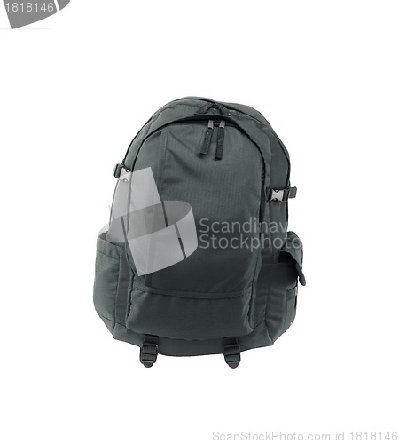 Image of a black backpack isolated on a white background