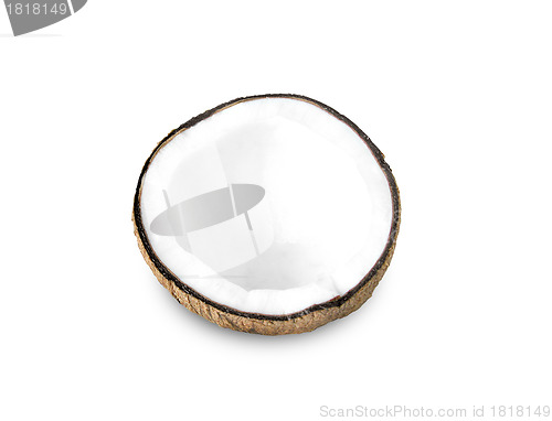 Image of Coconut half on a white background