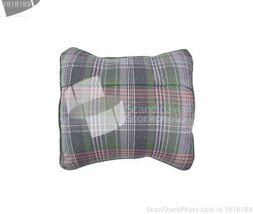 Image of plaid pillow isolated