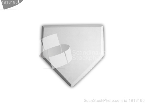 Image of Baseball home plate base isolated on white