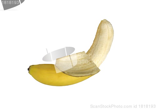 Image of Close up of fresh banana over white background