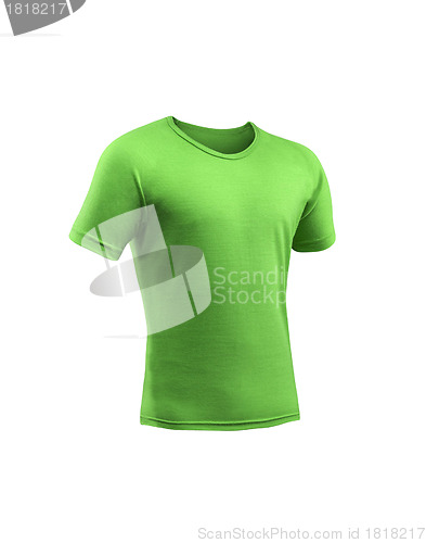 Image of Green t-shirt isolated on white background